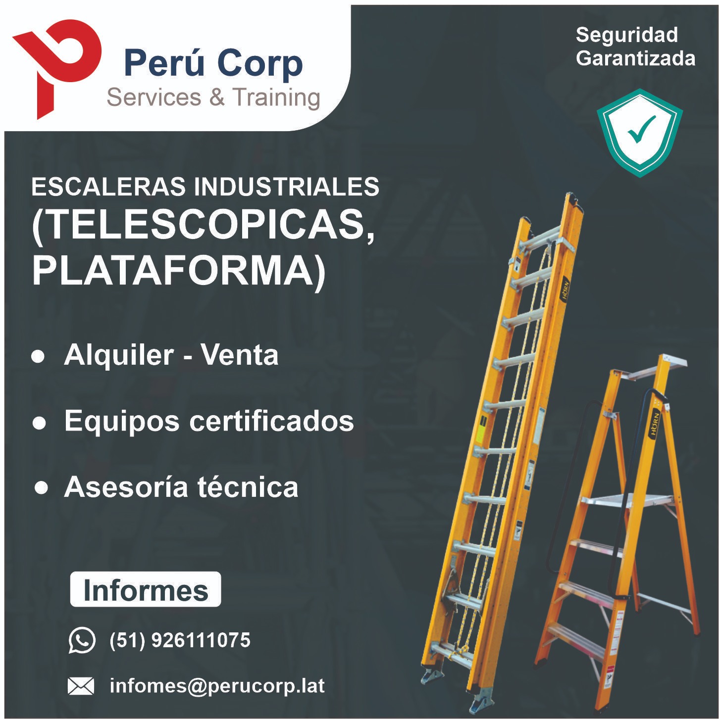 Escaleras Industriales (Telescópicas, Plataforma)
